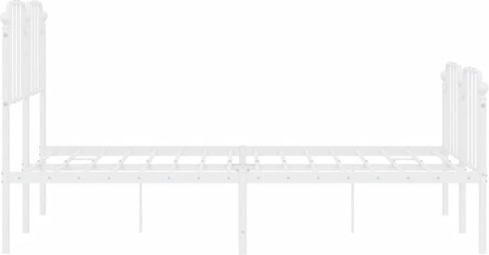 Doppelbett Weiß mit Lattenrost für Matratze 150x200cm