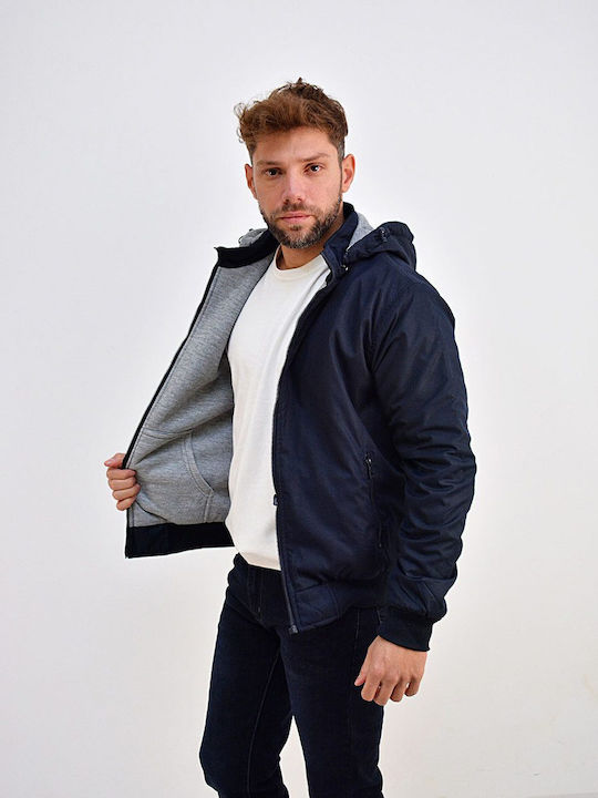 Beltipo Herren Winter Jacke Lässig Μπλε-Γκρι