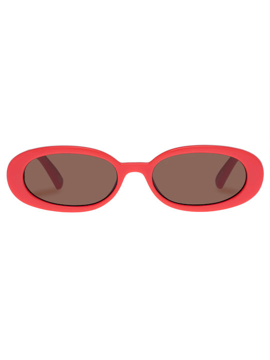 Le Specs Outta Love Sunglasses with Red Plastic Frame and Brown Lens LSP2452316