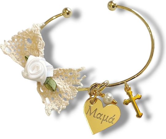 The Art of Beading Christening Charm Handcuff Metal White 2 Pieces MARTRYKIA61