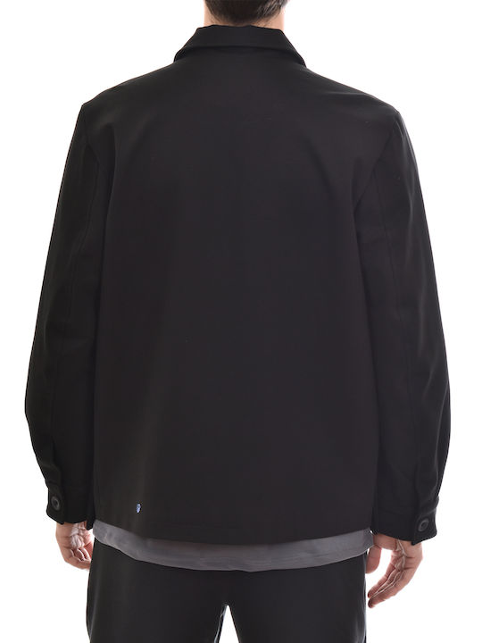Дълъг Ръкав Overshirt Широка Кройка Черен