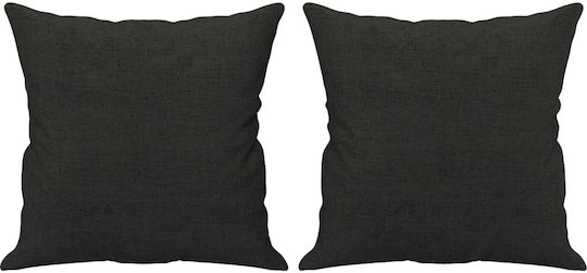 Canapea Cu Trei Locuri Neagră Cu Perne Decorative 198x77x80cm