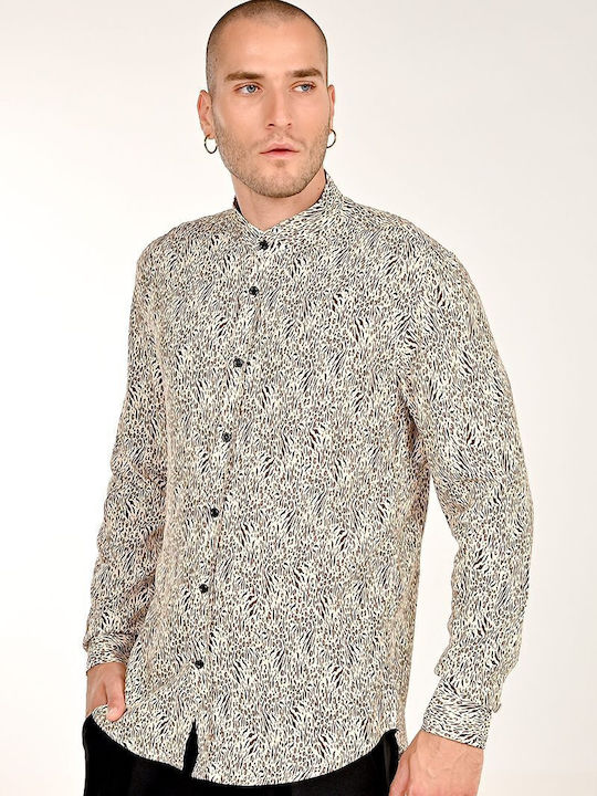 Crossover Men's Shirt Long Sleeve Beige