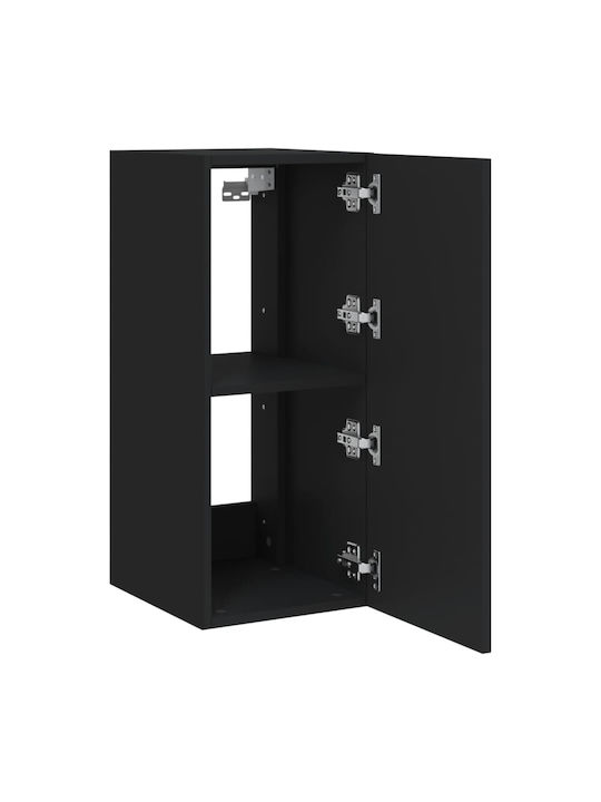 Cabinet Perete cu LED Negru 30.5x35x70cm