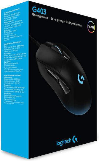 Logitech G403 Hero RGB Gaming Gaming Maus 25000 DPI Schwarz