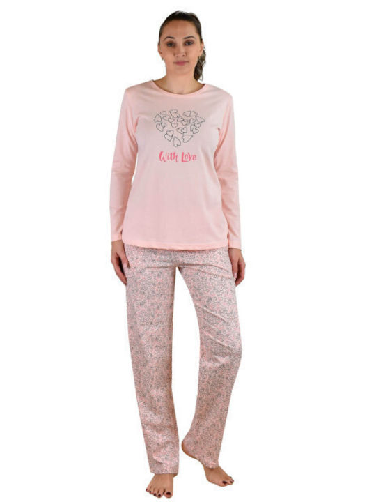 Poleren Winter Damen Pyjama-Set Rosa