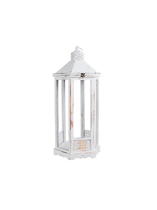 Bizzotto Wooden Lantern White