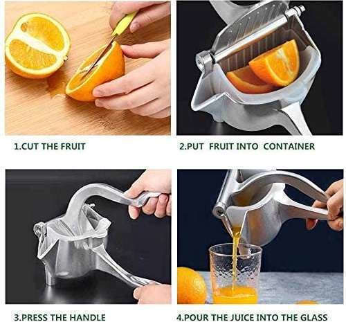 Handpresse Zitrone / Orange aus Edelstahl in Silber Farbe