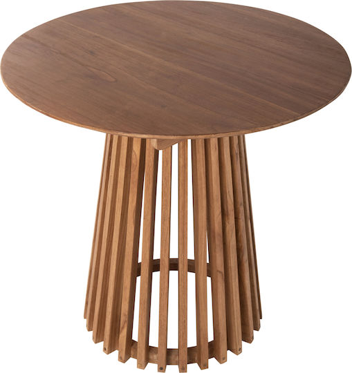 Round Table Dining Room from Solid Wood Natural 80x80x75cm