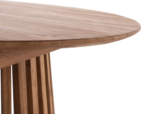 Round Table Dining Room from Solid Wood Natural 80x80x75cm