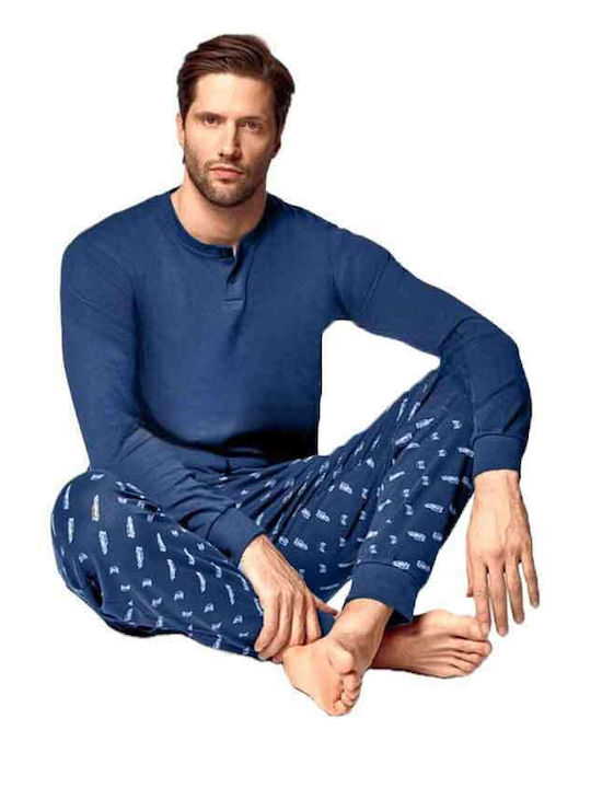 Lormar Men's Winter Pajama Pants Blue.