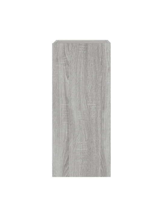 Wand Wohnzimmer Vitrine aus Spanplatte mit Glas & Beleuchtung Grey Sonoma 30.5x35x70cm