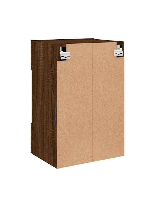 Wand Wohnzimmer Vitrine aus Spanplatte mit Glas & Beleuchtung Coffee 40x30x60.5cm