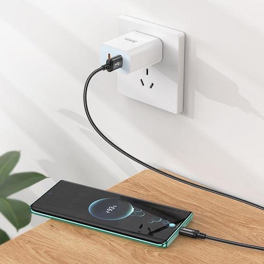Hoco X91 Braided USB 2.0 Cable USB-C male - USB-A 60W Μαύρο 3m HC-X91TBK-3M
