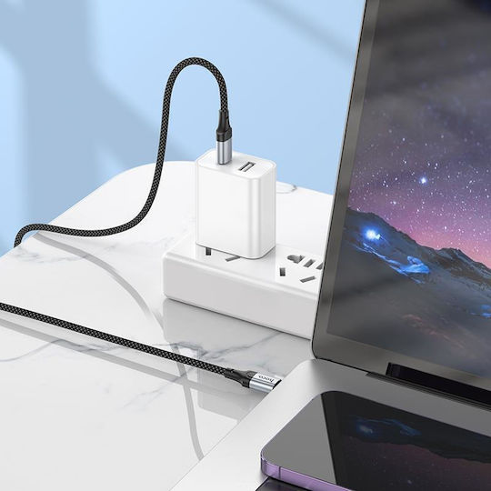 Hoco X102 Braided USB 2.0 Cable USB-C Male USB-C 60W Black 1m HC-X102TTBK