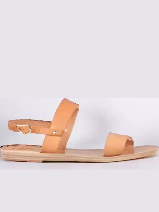 Women's Flat Sandals in Beige Color