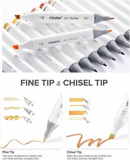Ohuhu Oahu Drawing Markers Double Tip Set 200pcs