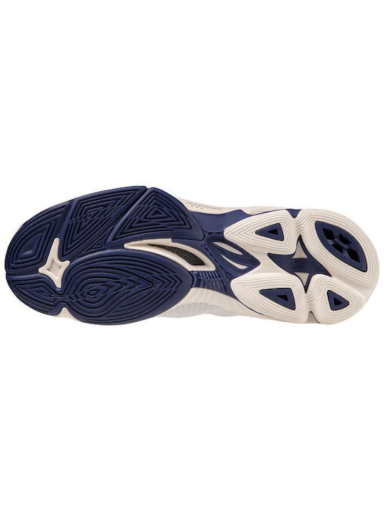 Mizuno Lightning Z7 Mid Γυναικεία Αθλητικά Παπούτσια Βόλεϊ White / Blue Ribbon / Mp Gold