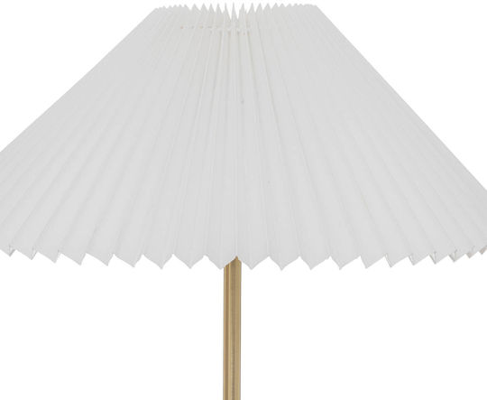 A-s Metall Tischlampe für Fassung E27 mit Weiß Schirm und Gold Basis