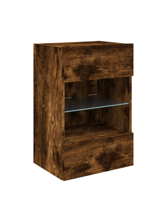 Cabinet Wall with LED Smoky Oak 40x30x60.5cm