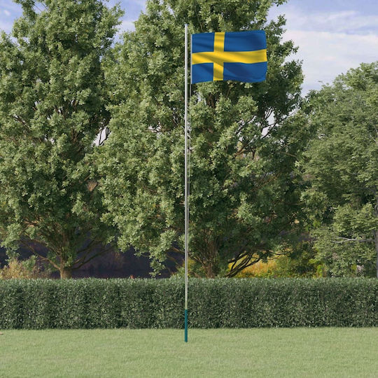 Flag of Sweden Polyester with a stake 6.23 m. from Aluminum