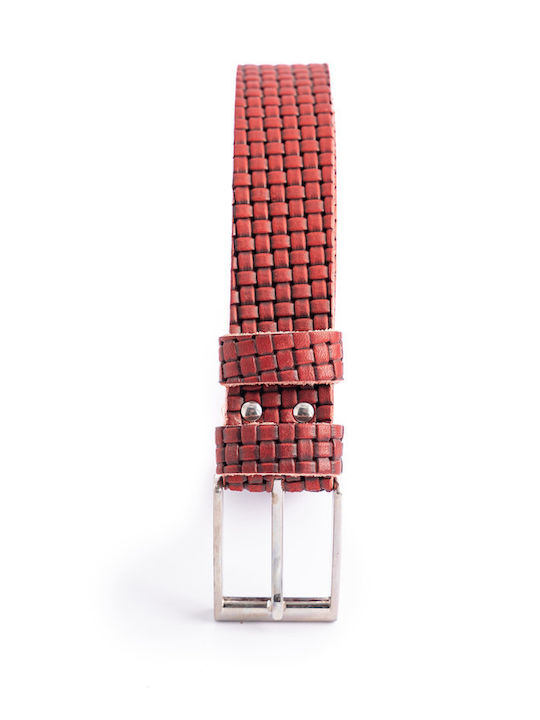 Herren Gürtel Leder Rot