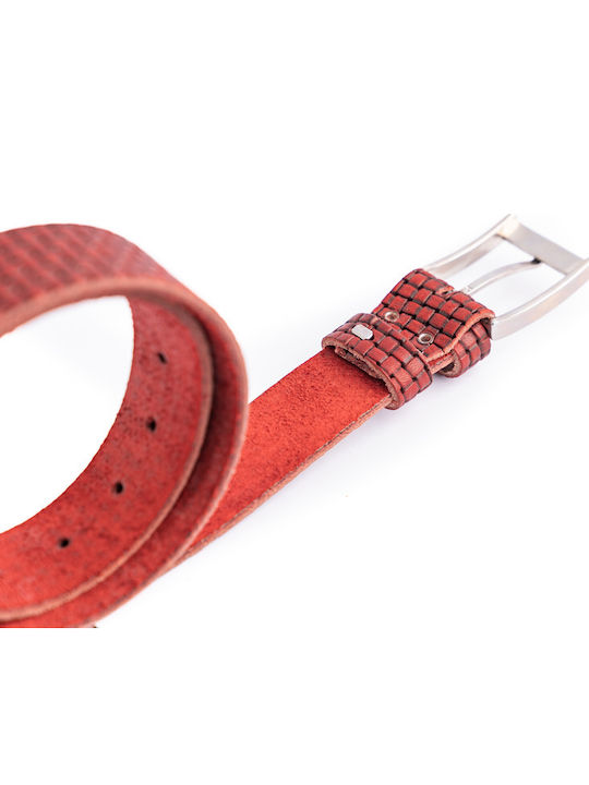Herren Gürtel Leder Rot