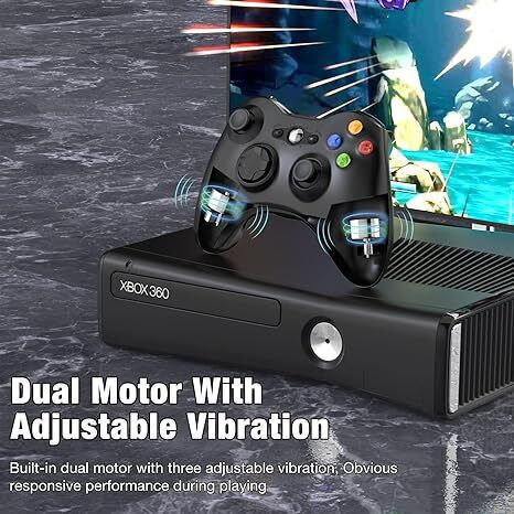360-2.4G Negru Wireless Gamepad Pentru PC / Xbox 360 Negru