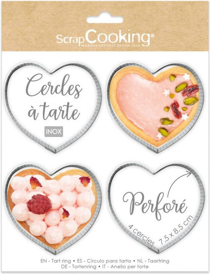 Scrap Cooking Κουπ Πατ Καρδούλες Ανοξείδωτα 4τμχ