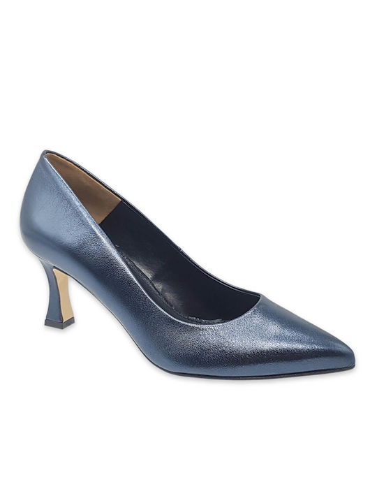 Avantage Leather Blue Medium Heels