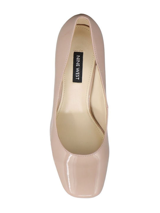 Synthetic Leather Beige Heels