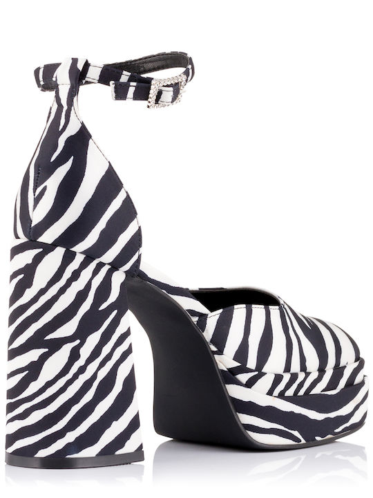 Pumps mit Riemchen White/Black