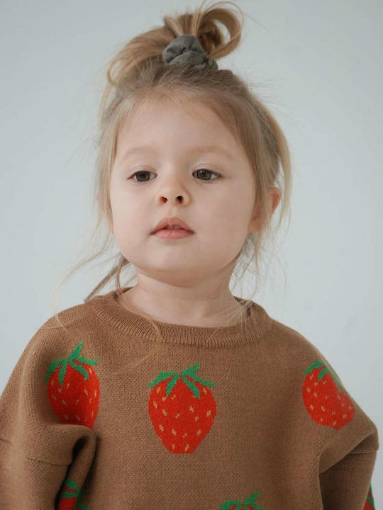 Kinderpullover Langarm Strawberry Brown
