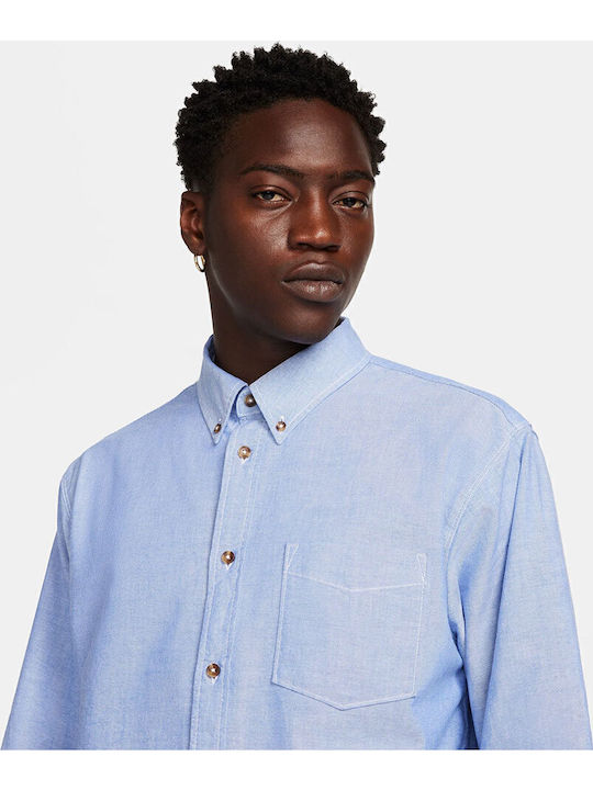 Life Oxford Buttondown Langärmlig Jeans Hemd Blau