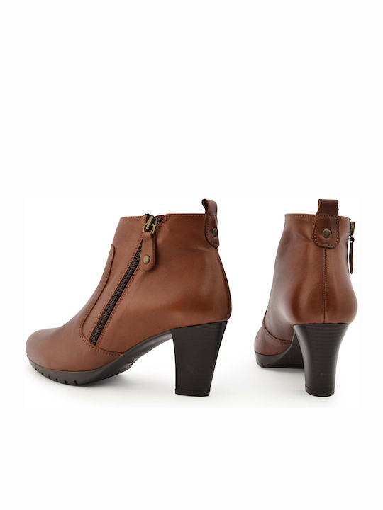 Leder Stiefeletten Damen Braun