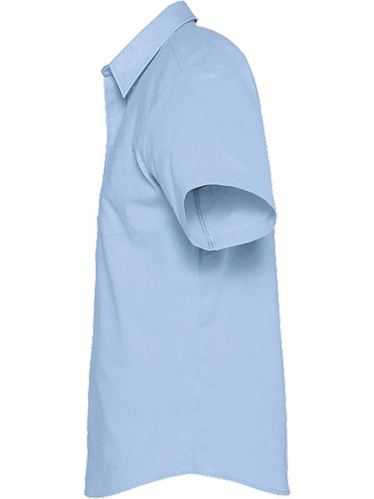 Brisbane Kurzärmlig Baumwolle Hemd Sky Blue