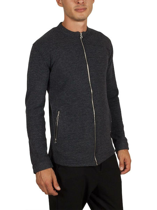 Anerkjendt Men's Cardigan with Zipper Charcoal