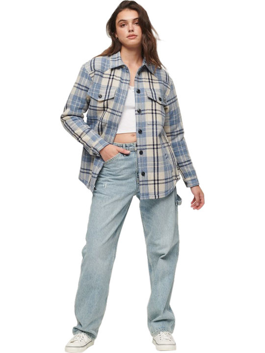 Sherpa Women's Checked Ivory. Overshirt