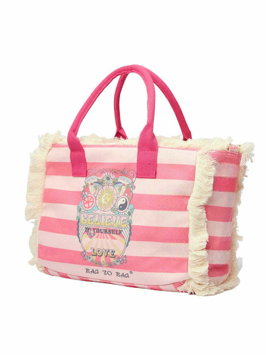 Bag to Bag Fabric Beach Bag Pink