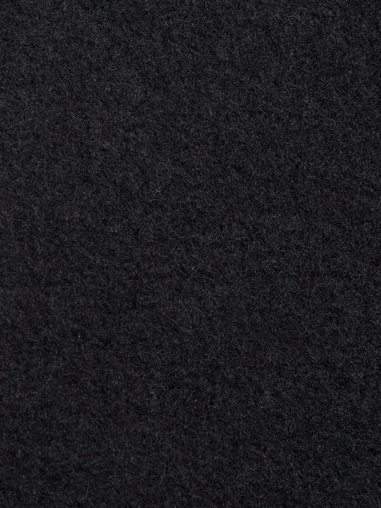 Phoenix Fleece Women's High-waisted Fabric Capri Trousers Loose Fit Black