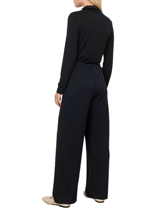 Soya Concept Women's High-waisted Fabric Trousers with Elastic Black