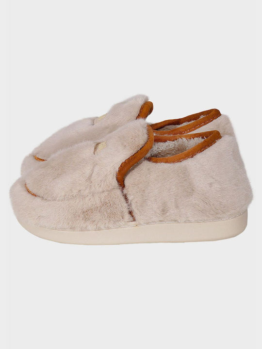 G Secret Closed Women's Slippers With fur in Beige color