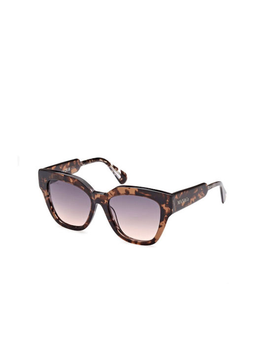 Max & Co Women's Sunglasses with Brown Tartaruga Plastic Frame and Purple Gradient Lens MO0059 56B