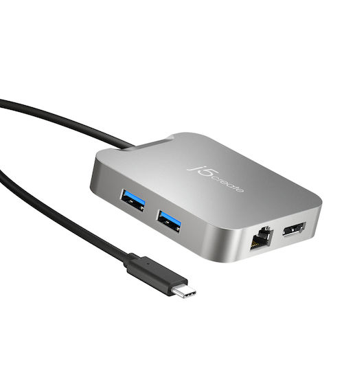J5 Create USB-C Docking Station με HDMI 4K PD Ethernet Ασημί (JCD391-N)