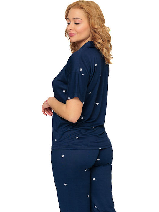 VIolet Pentru Femei Bluză Pijamale Blue