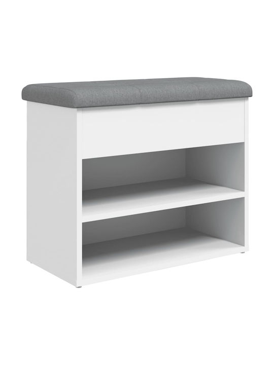 Hallway Furniture with Shoe Rack and Bench White 62x32x50cm