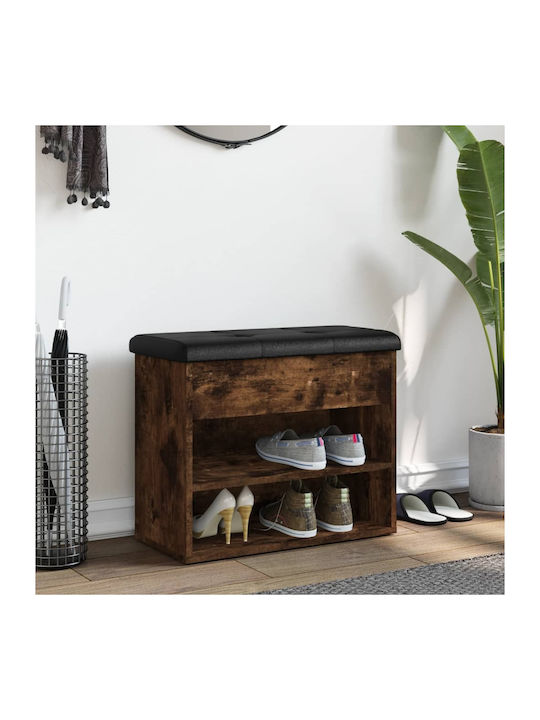 Entry Furniture with Shoe Rack & Bench Smoked Oak 62x32x50cm