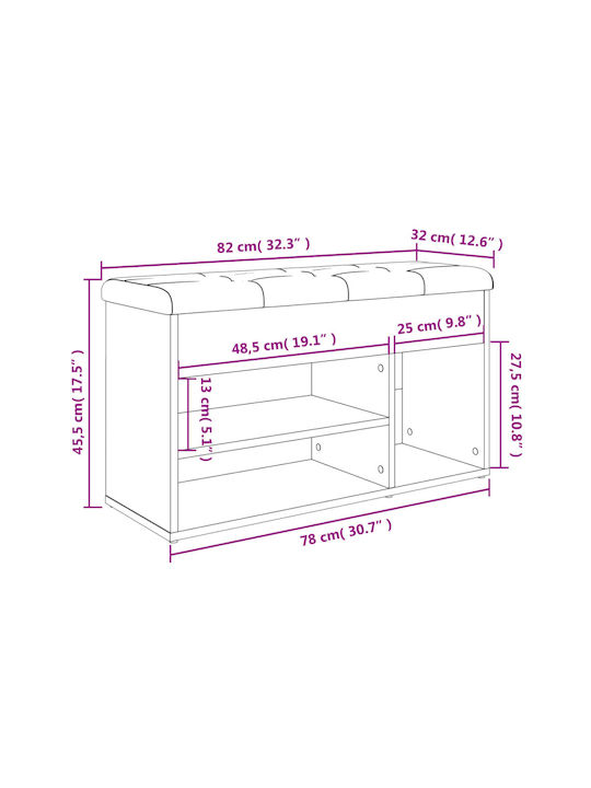Entry Furniture with Shoe Rack & Bench White 82x32x45.5cm