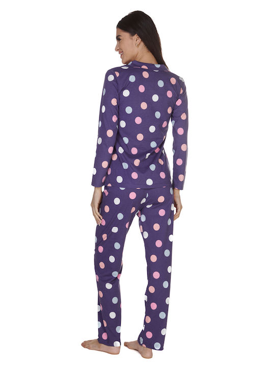 Comfort Set Winter Women's Pajamas Μωβ