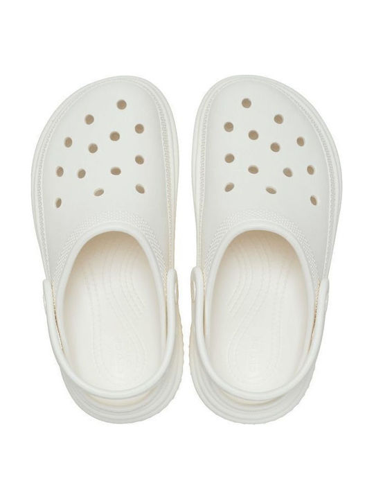 Crocs Stomp Γυναικεία Σαμπό Λευκά